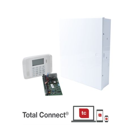 sistema de alarma de 8 zonas con teclado lcd alfanumerico y receptor inalambrico para 40 sensores