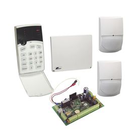 panel de alarma hibrido de 8 a 16 zonas soporta zonas inalambricas funciones de control de acceso incluye teclado de leds y dos