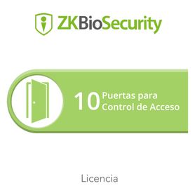 licencia para zkbiosecurity permite gestionar hasta 10 puertas para control de acceso