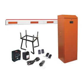 kit completo barrera izquierda xb naranja  brazo iluminado de 5 metros con iluminacion led rojoverde  incluye sensor de masa tr