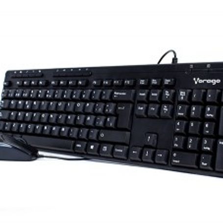 Kit de teclado y mouse VORAGO KM104 Estándar 105 teclas Negro 1000 DPI TL1 