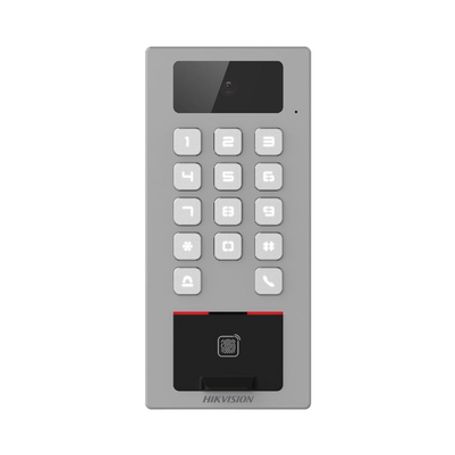 lector biometrico con teclado para exterior antivandálico ip65  ik09 con función de videoportero multiapartamento   huella tarj