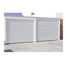 puerta de garage de alta calidad lisa color blanco 10x7 pies  aislada estilo americana195049