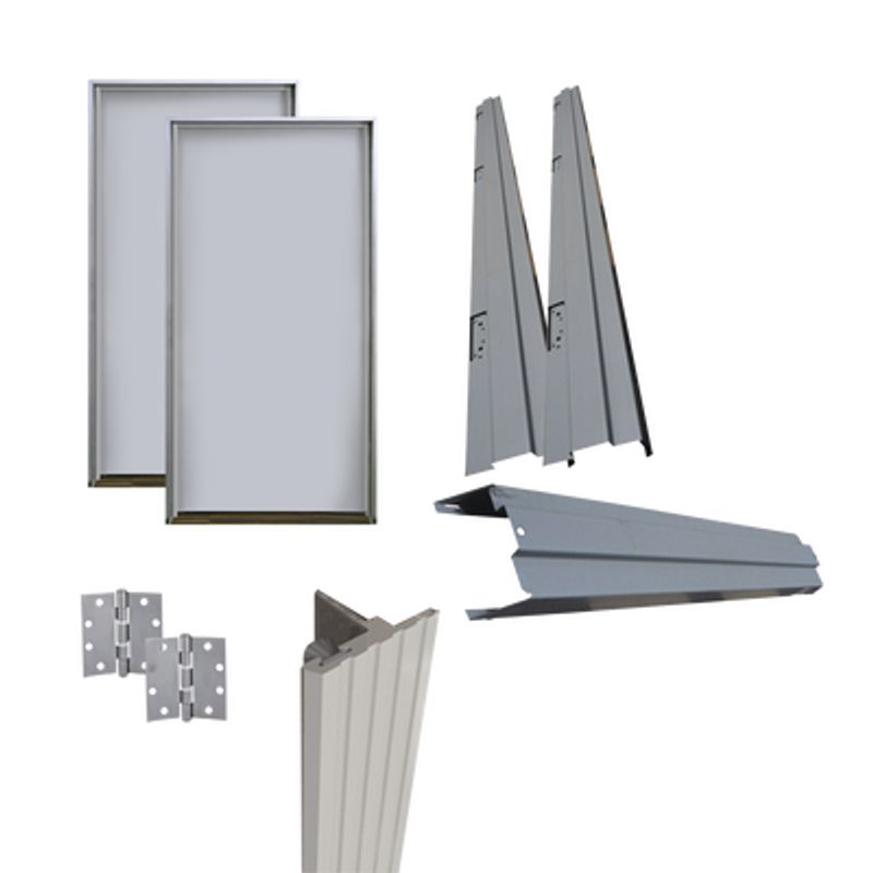 Kit Puerta Doble Metálica Galvanizada 8 Ft X 8 Ft / Resistente Al Fuego Por 180 Min / Ul