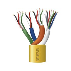 bobina de cable de 305 metros color amarillo compuesto por  6 x 22 awg blindados 4 x 18 awg 4 x 22 awg y 2 x 22 awg para aplica