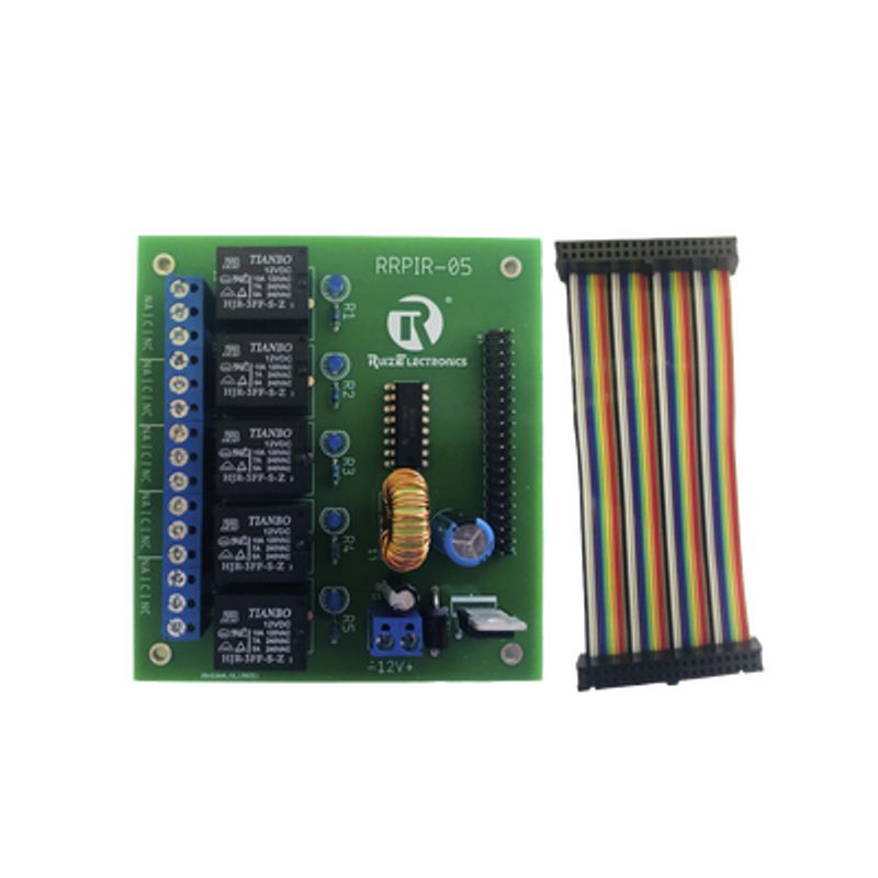 Tablilla Interfaz De 5 Relevadores Con Arnés 20x2 Pines Para Raspberry Pi