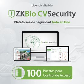 licencia para zkbio cvsecurity permite gestionar hasta 100 puertas para control de acceso