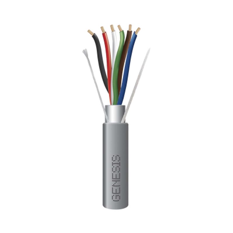 Bobina De 305 M De Cable  6x22 Awg Blindado Plenum De Color Gris Para Aplicaciones De Audio Seguridad Y Control