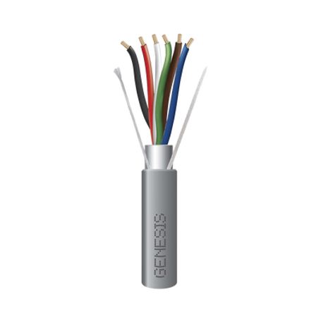 Bobina De 305 M De Cable  6x22 Awg Blindado Plenum De Color Gris Para Aplicaciones De Audio Seguridad Y Control