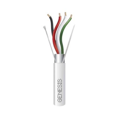 Bobina De 305 M De Cable 4x22 Awg Blindado Riser Plenum De Color Blanco Para Aplicaciones De Audio Seguridad Y Control