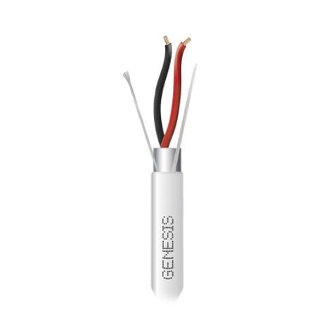 Bobina De 305 M De Cable 2x22 Awg Blindado Riser Plenum De Color Blanco Para Aplicaciones De Audio Seguridad Y Control