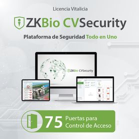 licencia para zkbio cvsecurity permite gestionar hasta 75 puertas para control de acceso