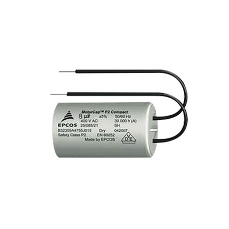 Capacitor De Arranque De 8uf 400v Con Cables Para Barrera Serie 615