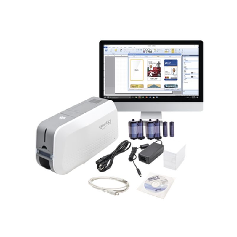 Kit De Impresora Tarjetas Pvc/ Puede Crecer A  Laminador/ Doble Cara / Incluye 2 X Ribbon A Color 100 Tarjetas Pvc Software 1 Ki