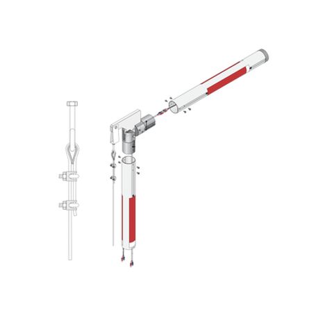 kit de mástil iluminado de aluminio con articulación para barreras dks 1601