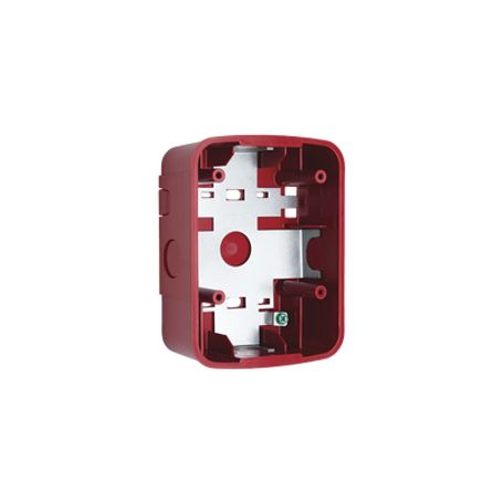 caja de montaje en pared para bocina y bocina con lampara estroboscopica y para montaje en techo de bocinas color rojo