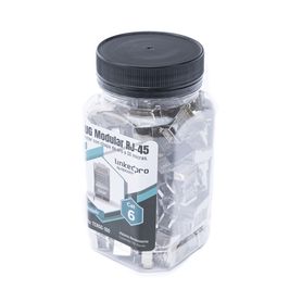 bote con 100 piezas de plug modular rj45 cat6 blindado con pin de tierra chapado de oro a 30 micras para durabilidad extrema161