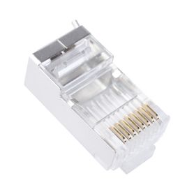 bote con 100 piezas de plug modular rj45 cat6 blindado con pin de tierra chapado de oro a 30 micras para durabilidad extrema161