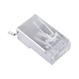 bote con 100 piezas de plug modular rj45 cat6 blindado con pin de tierra chapado de oro a 30 micras para durabilidad extrema161