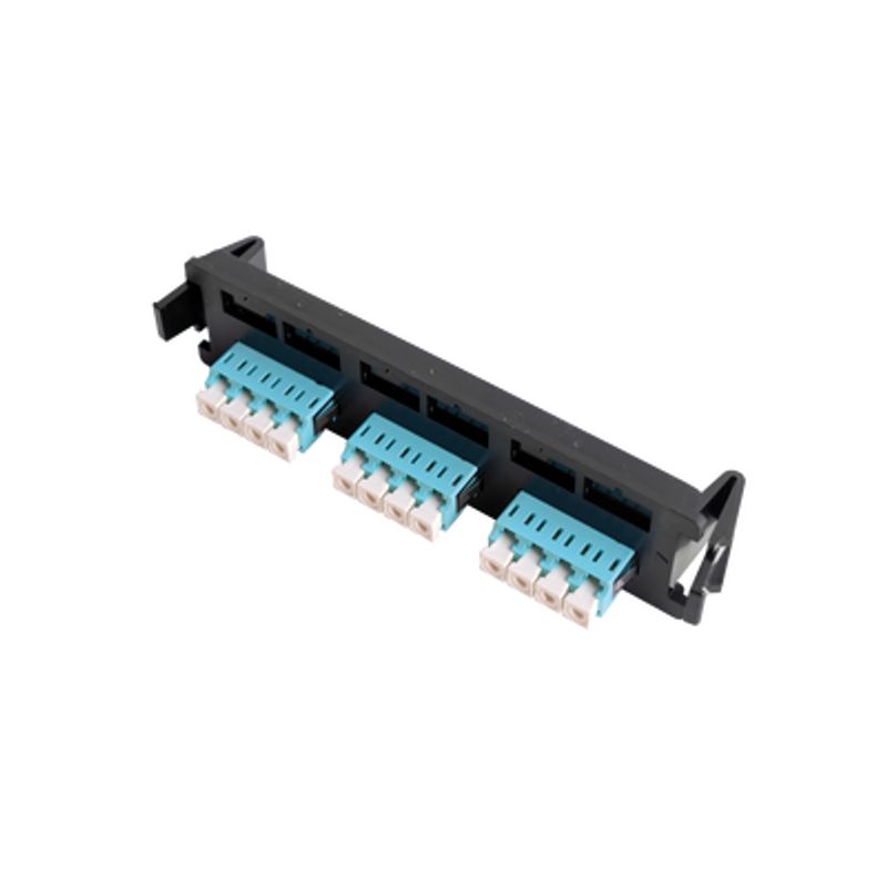 Placa Acopladora De Fibra Óptica Quickpack Con 6 Conectores Lc Duplex (12 Fibras) Para Fibra Multimodo Aqua