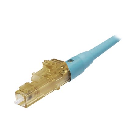 conector de fibra óptica lc simplex opticam multimodo 50125 om3om4 prepulido color aqua