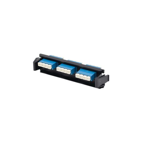 placa acopladora de fibra óptica quickpack con 6 conectores lcupc duplex 12 fibras para fibra monomodo azul