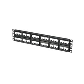 panel de parcheo modular minicom sin conectores plano sin blindaje con etiqueta y cubierta de 48 puertos 2ur