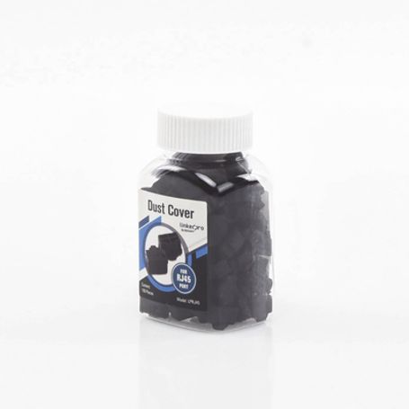 bote con 100 protectores antipolvo para puerto rj45 color negro 191186