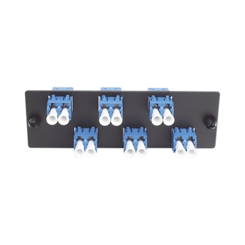 Placa Acopladora De Fibra Optica Fap Con 6 Conectores Lc Duplex (12 Fibras) Para Fibra Monomodo Os1/os2 Color Azul