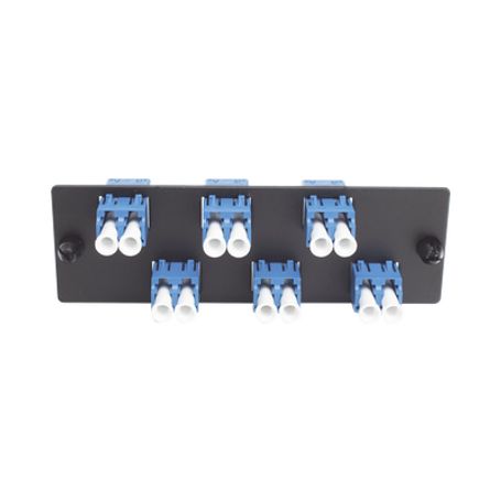 Placa Acopladora De Fibra Optica Fap Con 6 Conectores Lc Duplex (12 Fibras) Para Fibra Monomodo Os1/os2 Color Azul