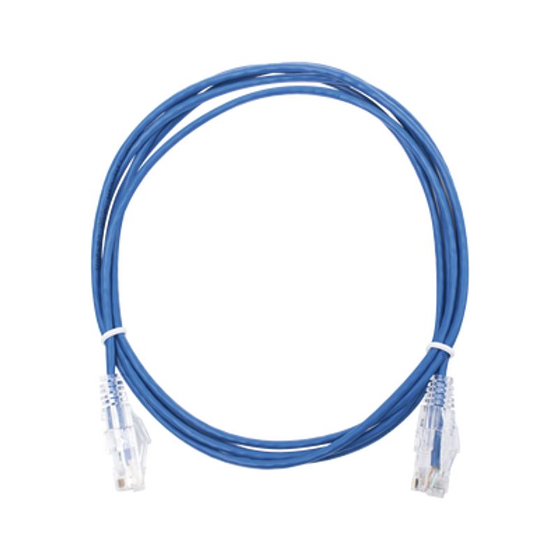 Cable De Parcheo Slim Utp Cat6  2 M Azul Diámetro Reducido (28 Awg)