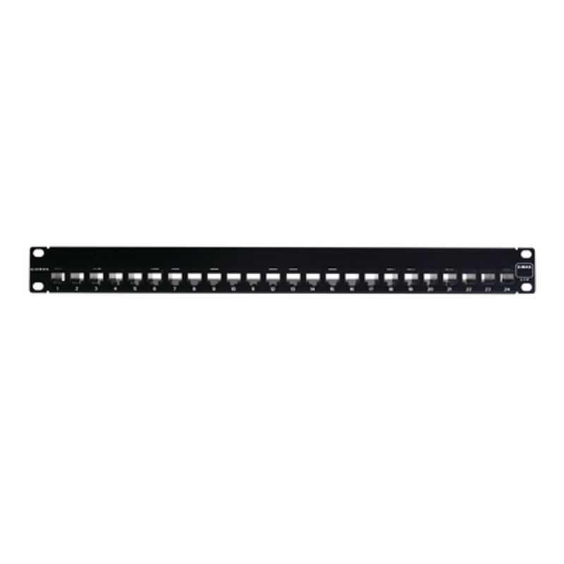 Patch Panel Zmax De 24 Puertos Blindado Precargado Con Jacks Categoria 6a Plano 1ur