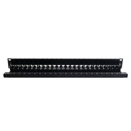 Patch Panel Zmax De 24 Puertos Blindado Precargado Con Jacks Categoria 6a Plano 1ur