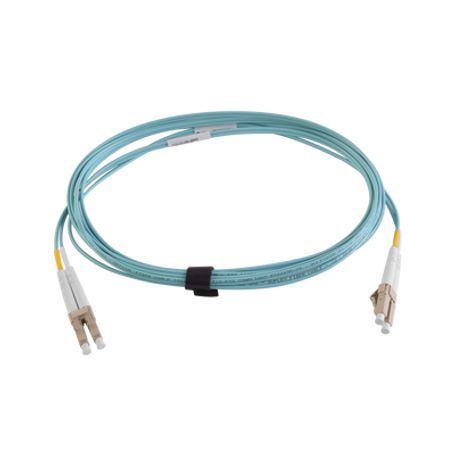 jumper de fibra óptica multimodo 50125 xglo om4 lclc duplex ofnr color aqua 3 metros