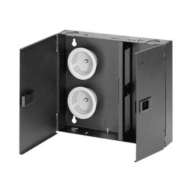 caja de conexión de fibra óptica para montaje en pared acepta 2 placas fap o fmp hasta 48 fibras color negro183744