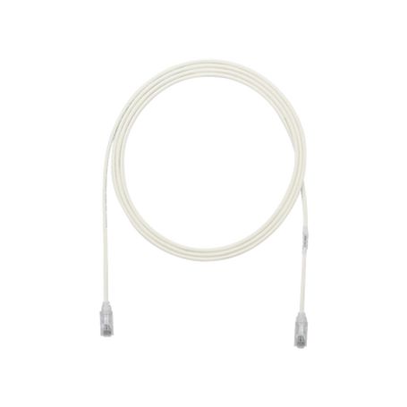 cable de parcheo tx6 utp cat6 diámetro reducido 28awg color blanco mate 1ft 