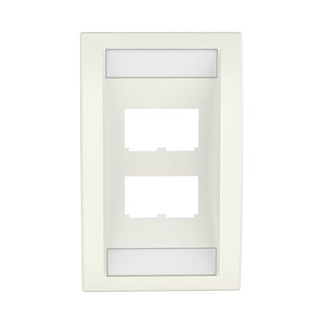 placa de pared vertical ejecutiva salida para 4 puertos minicom con espacios para etiquetas color blanco mate178245
