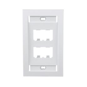 placa de pared vertical ejecutiva salida para 4 puertos minicom con espacios para etiquetas color blanco178246