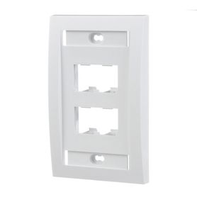 placa de pared vertical ejecutiva salida para 4 puertos minicom con espacios para etiquetas color blanco178246