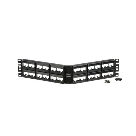 Panel De Parcheo Modular Minicom (sin Conectores) Angulado Sin Blindaje Con Etiqueta Y Cubierta De 48 Puertos 2ur