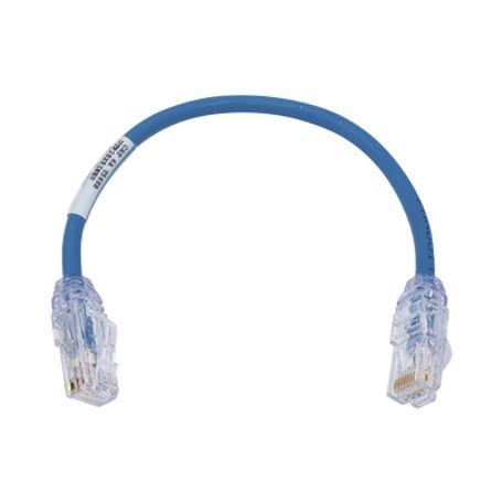 cable de parcheo utp cat6a diámetro reducido 28 awg cmlszh color azul 8in 203cm
