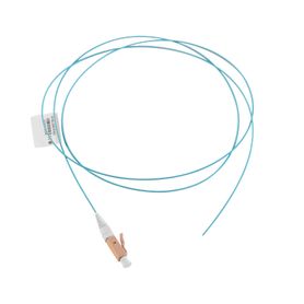 pigtail de fibra óptica lc simplex multimodo om4 xglo 50125 ofnr color aqua 1 metro