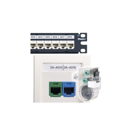 casete de 75 etiquetas sin adhesivo para patch panel o face plate para identificación de 4 puertos color blanco