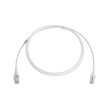 patch cord mc6 modular cat6 utp cmls0h 5ft color blanco diámetro reducido 28awg versión bulk sin empaque individual