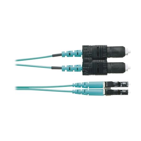 Jumper De Fibra Optica Multimodo 50/125 Om3 Lcsc Duplex Ofnr (riser) Color Aqua 3 Metros