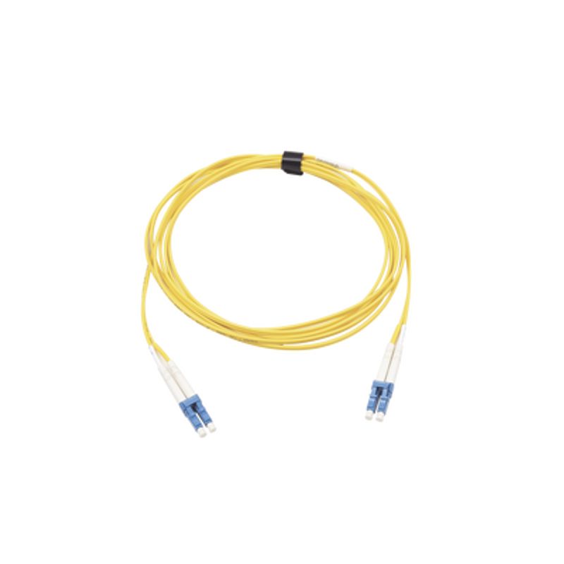 Jumper De Fibra Óptica Monomodo (os2) Xglo Riser Lc/upclc/upc Duplex Ofnr Color Amarillo 10 Metros