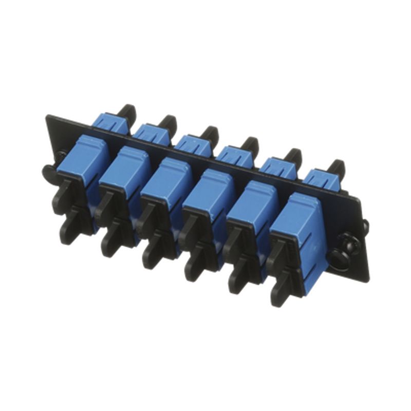 Placa Acopladora De Fibra Optica Fap Con 6 Conectores Sc Duplex (12 Fibras) Para Fibra Monomodo Os1/os2 Color Azul