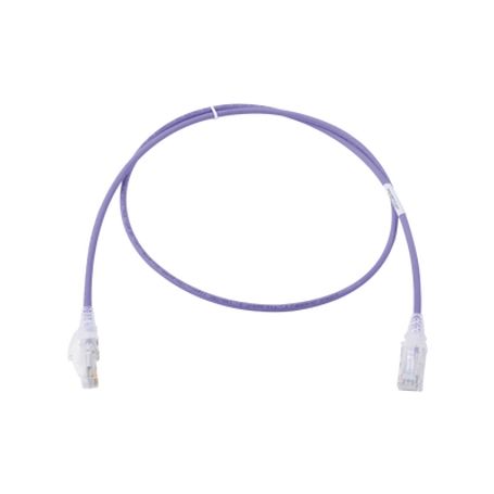 patch cord mc6 modular cat6 utp cmls0h 3ft color violeta diámetro reducido 28awg versión bulk sin empaque individual