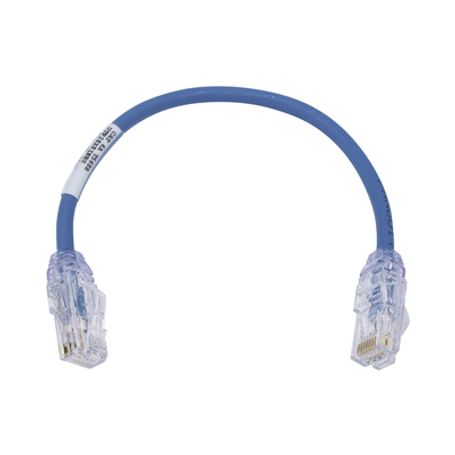 cable de parcheo utp cat6a cmlszh diámetro reducido 28awg color azul 1ft