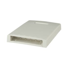 caja de montaje en superficie con accesorio para resguardo de fibra óptica para 6 módulos minicom color blanco mate178118